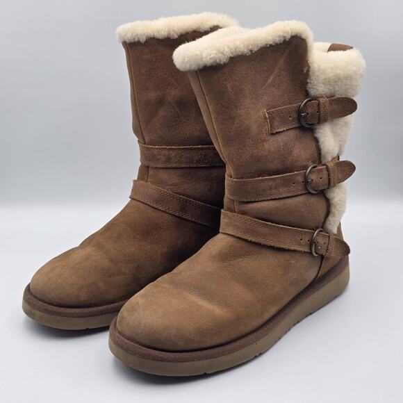 Ugg Becket Boots Chestnut 3 Buckle Womens Size 9 1005380 - Picture 1 of 9